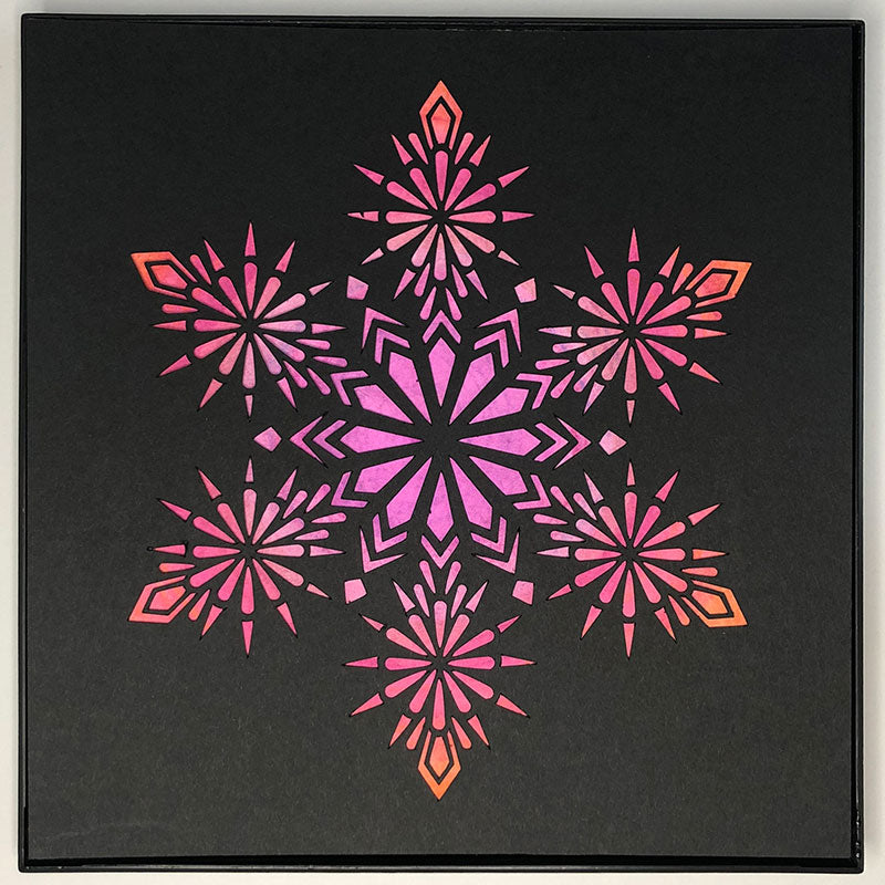 #12 "Cheer" •Cut Paper • Watercolor • Wall Art • 8" x 8" • Framed • Feng Shui Art • Handmade in Seattle • Seattle Artist