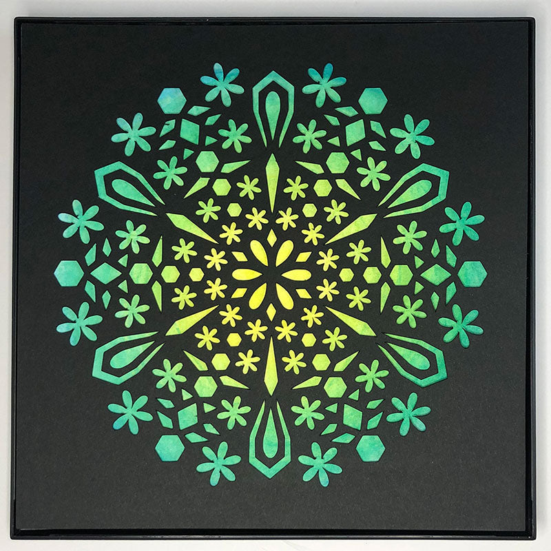 #17 "Fertile" •Cut Paper • Watercolor • Wall Art • 8" x 8" • Framed • Feng Shui Art • Handmade in Seattle • Seattle Artist