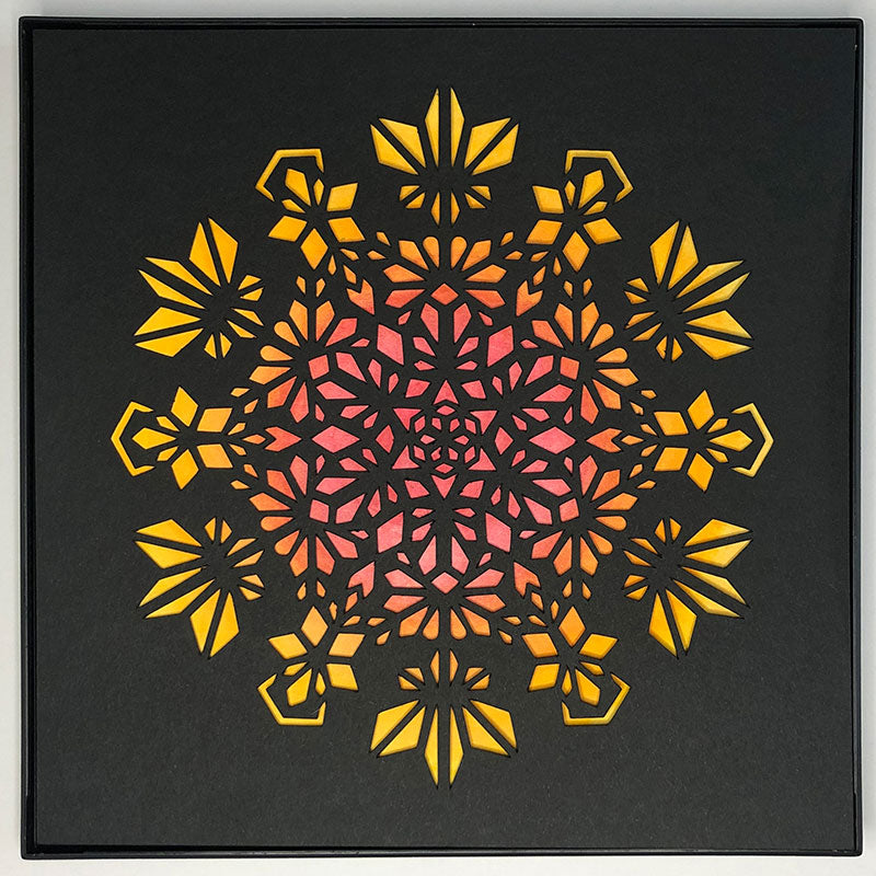 #18 "Good" •Cut Paper • Watercolor • Wall Art • 8" x 8" • Framed • Feng Shui Art • Handmade in Seattle • Seattle Artist