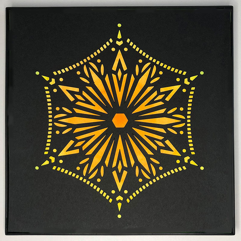 #20 "Calm" •Cut Paper • Watercolor • Wall Art • 8" x 8" • Framed • Feng Shui Art • Handmade in Seattle • Seattle Artist