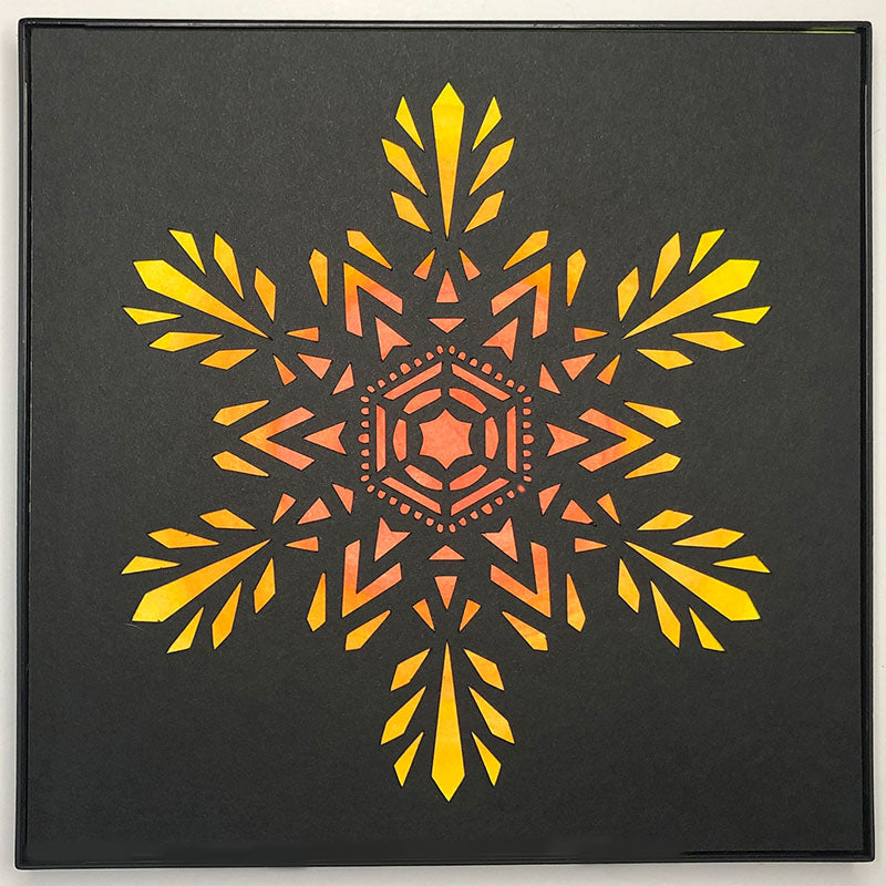 #23 "Shine" •Cut Paper • Watercolor • Wall Art • 8" x 8" • Framed • Feng Shui Art • Handmade in Seattle • Seattle Artist