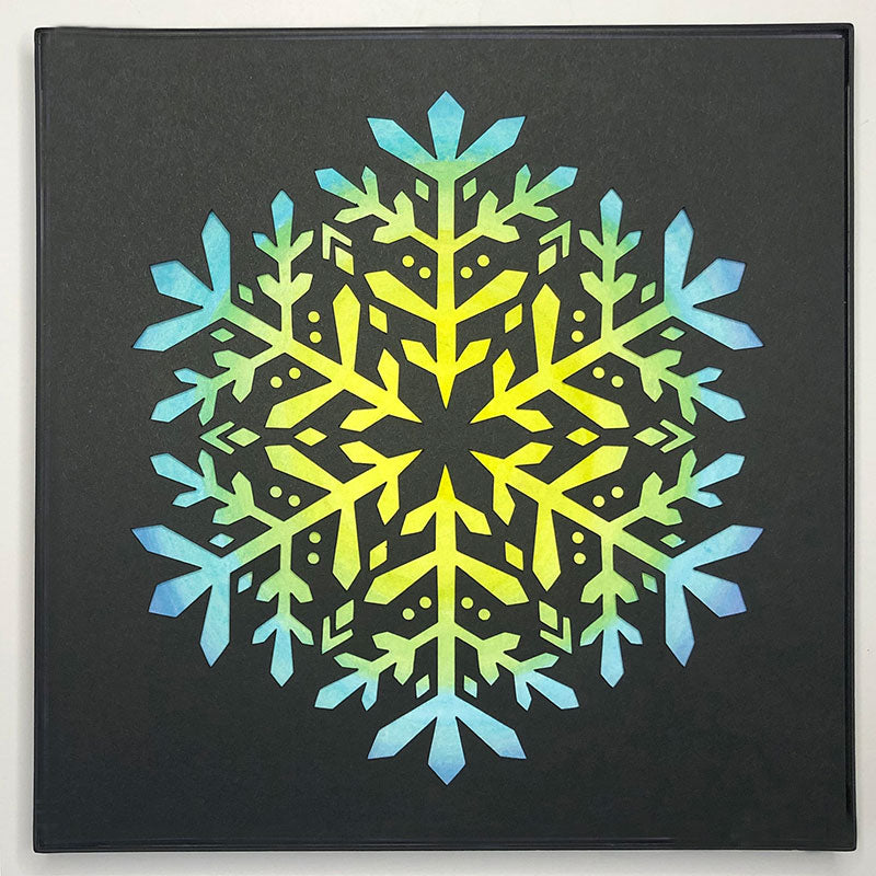 #30 "Splendid" • Cut Paper • Watercolor • Wall Art • 8" x 8" • Framed • Feng Shui Art • Handmade in Seattle • Seattle Artist