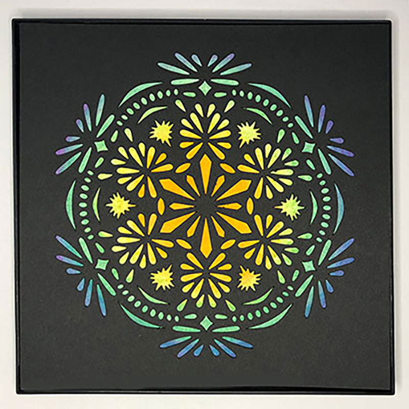 #32 "Marvelous" • Cut Paper • Watercolor • Wall Art • 8" x 8" • Framed • Feng Shui Art • Handmade in Seattle • Seattle Artist