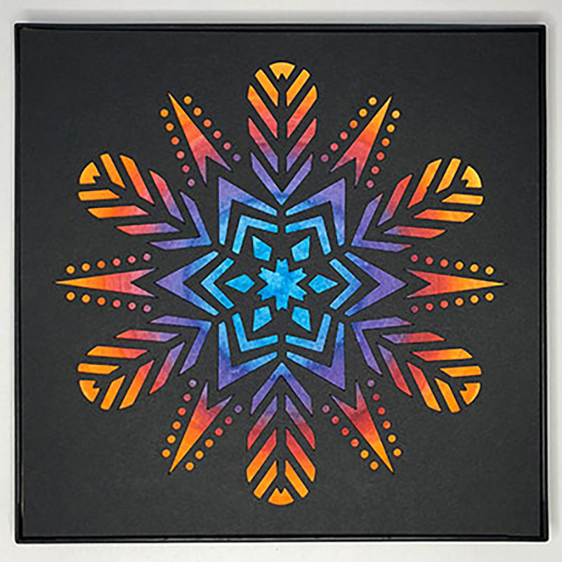 #35 "Smile" • Cut Paper • Watercolor • Wall Art • 8" x 8" • Framed • Feng Shui Art • Handmade in Seattle • Seattle Artist