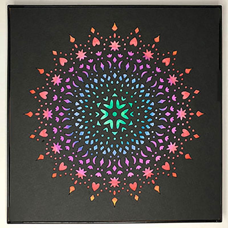 #38 "Abundance" • Cut Paper • Watercolor • Wall Art • 8" x 8" • Framed • Feng Shui Art • Handmade in Seattle • Seattle Artist