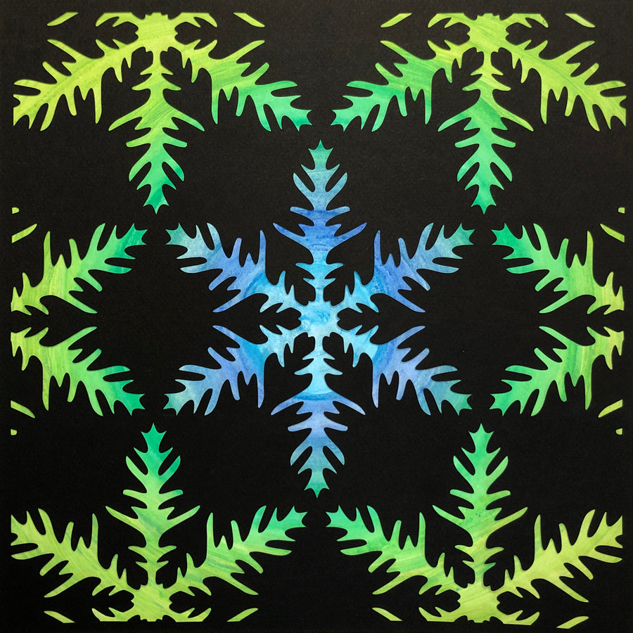 #44 "Effervesce" • Cut Paper • Watercolor • Wall Art •  12" x 12" • Framed • Feng Shui Art • Handmade in Seattle