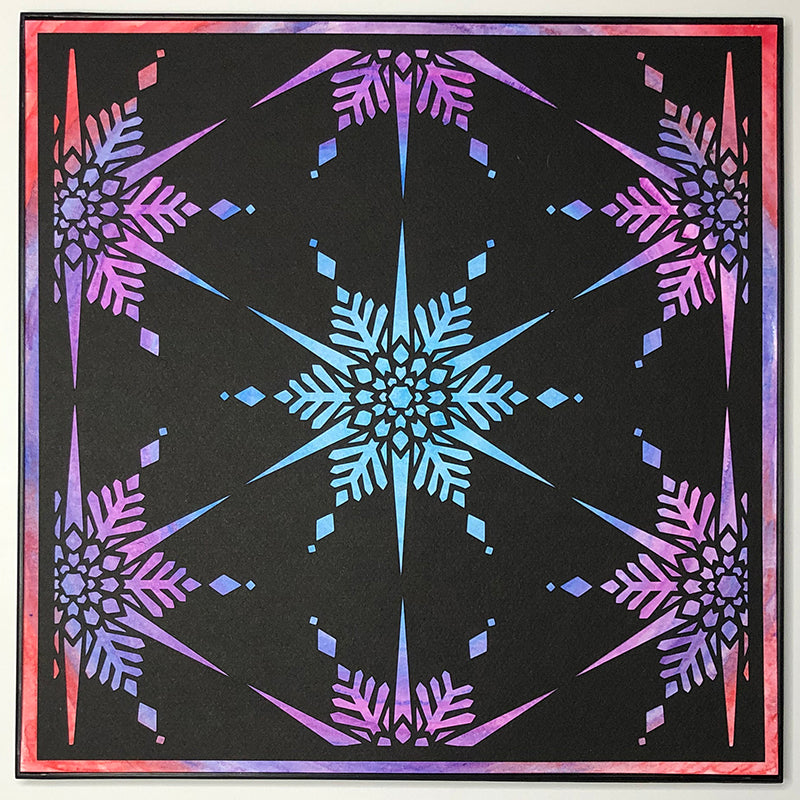 #6 "Delight" • Cut Paper • Watercolor • Wall Art • 12" x 12" • Framed • Feng Shui Art • Handmade in Seattle • Seattle Artist