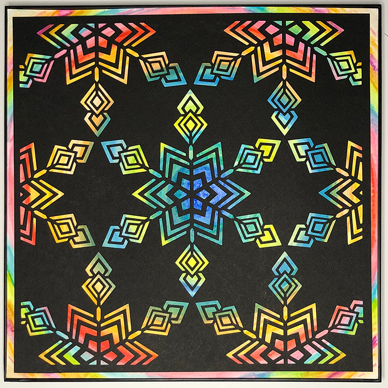 #8 "Centered" • Cut Paper • Watercolor • Wall Art • 12" x 12" • Framed • Feng Shui Art • Handmade in Seattle • Seattle Artist