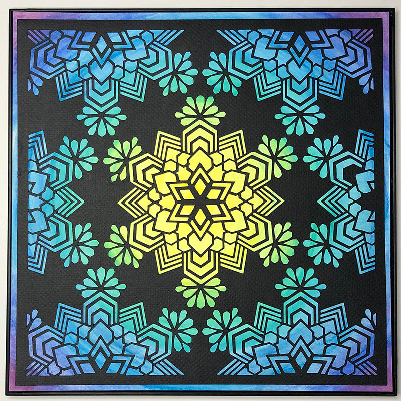 #9 "Kindness" • Cut Paper • Watercolor • Wall Art • 12" x 12" • Framed • Feng Shui Art • Handmade in Seattle • Seattle Artist