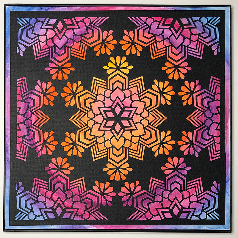 #9 "Kindness" • Cut Paper • Watercolor • Wall Art • 12" x 12" • Framed • Feng Shui Art • Handmade in Seattle • Seattle Artist