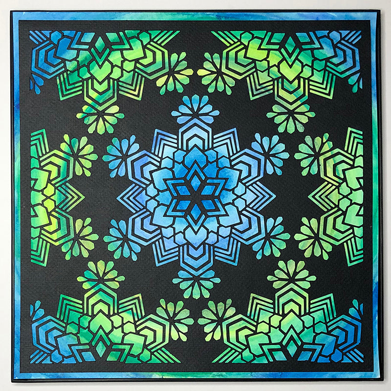 #9 "Kindness" • Cut Paper • Watercolor • Wall Art • 12" x 12" • Framed • Feng Shui Art • Handmade in Seattle • Seattle Artist