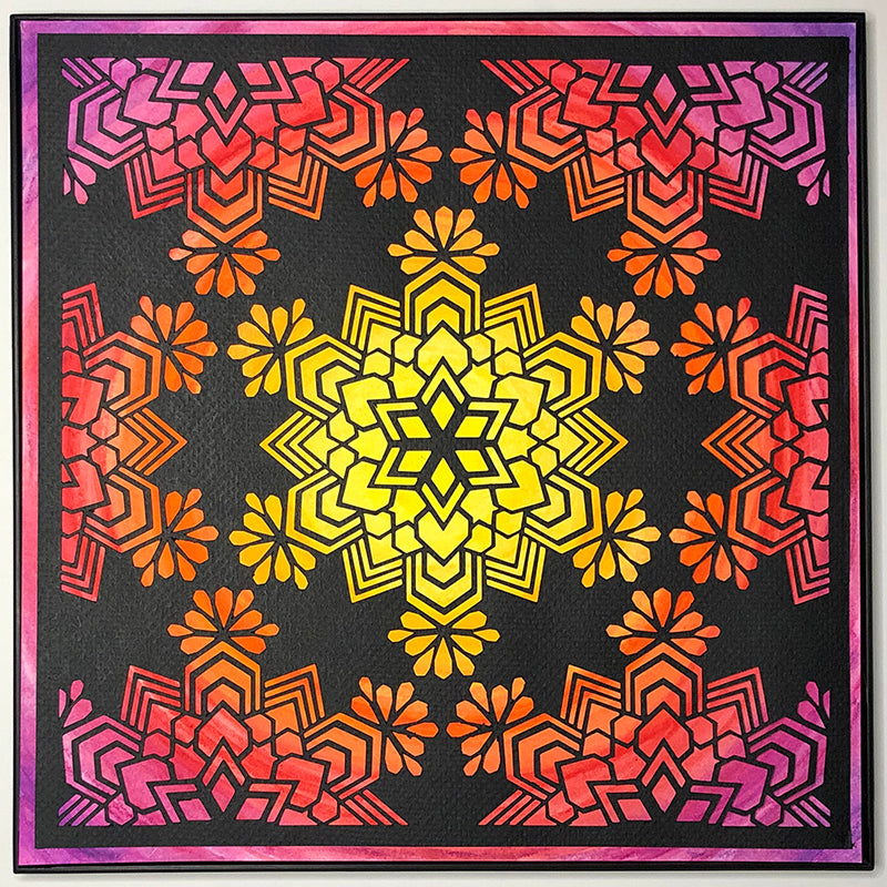 #9 "Kindness" • Cut Paper • Watercolor • Wall Art • 12" x 12" • Framed • Feng Shui Art • Handmade in Seattle • Seattle Artist